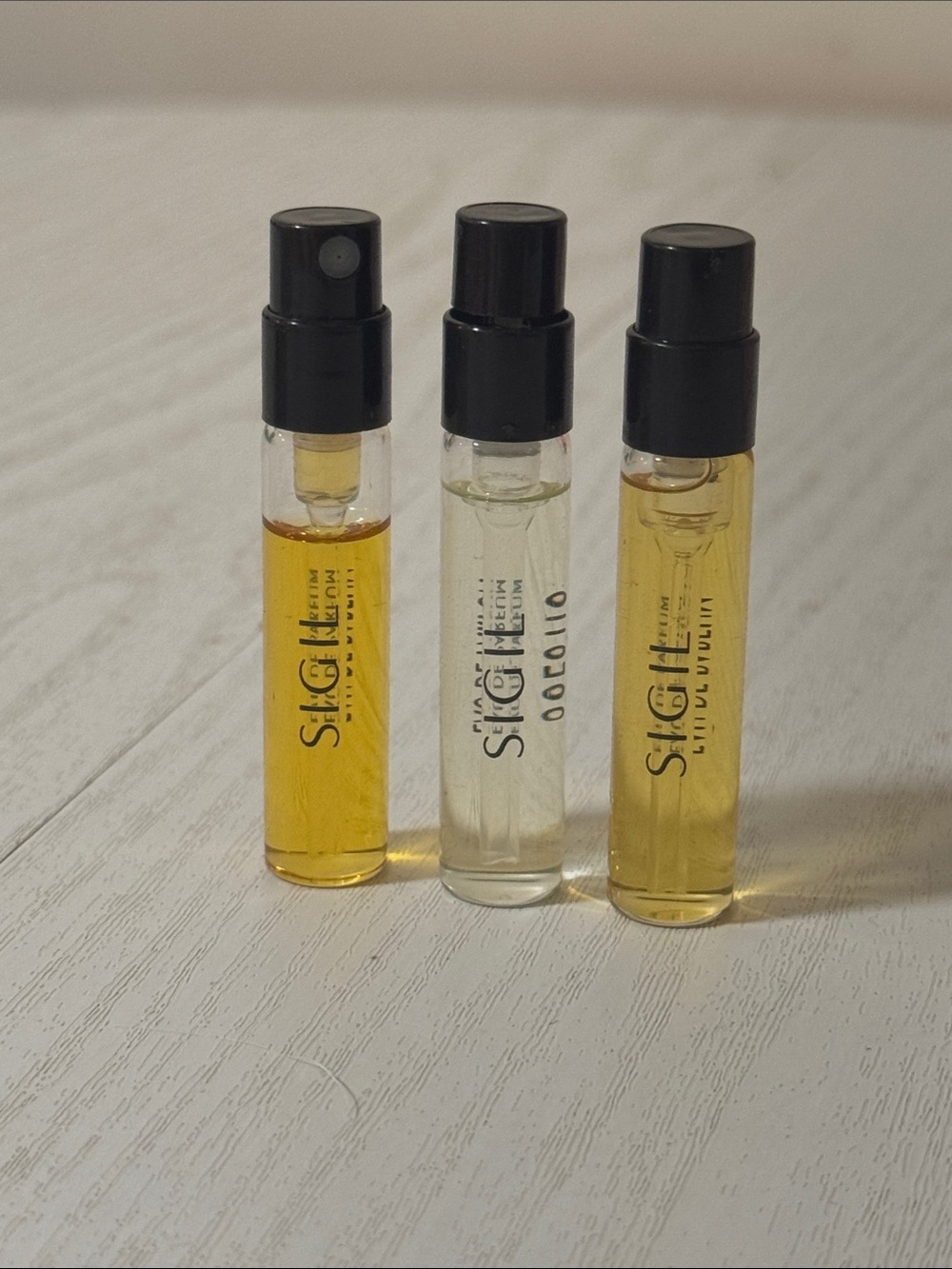 Sigil perfume samples: Anima Mundi, Solutio, Prima Materia edp